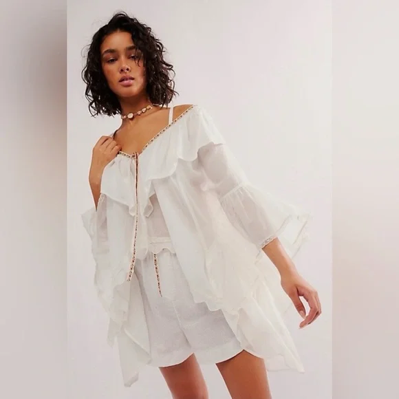 Free People Morning Light Robe in White - Picture 1 of 5